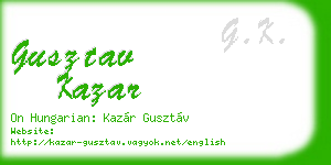 gusztav kazar business card